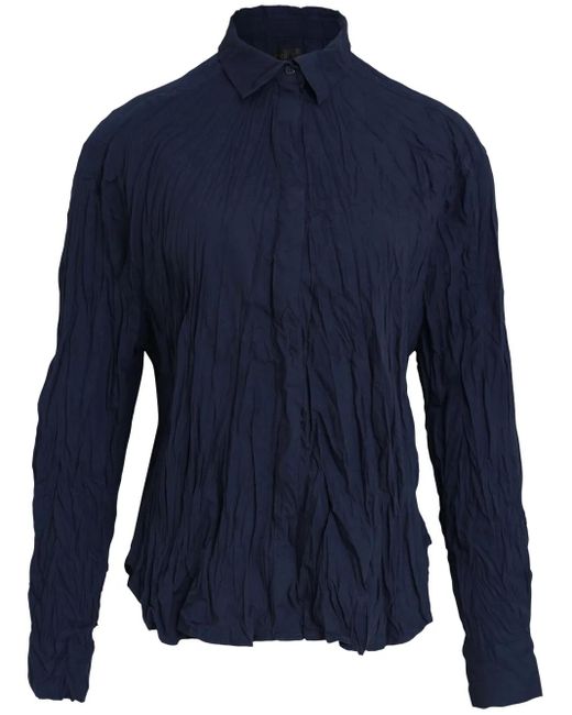 Osklen Blue Crease-Effect Shirt