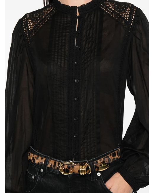 Isabel Marant Black Greicy Lace-Panel Top