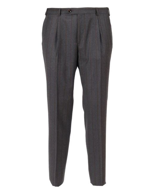 Luigi Bianchi Gray Pinstripe Wool Suit for men