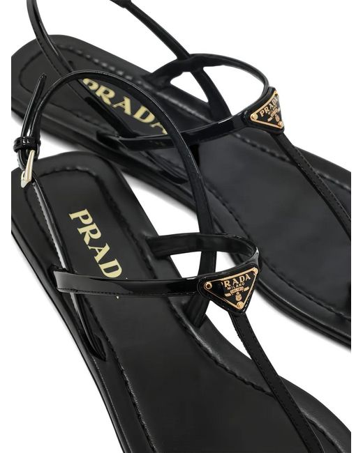 Prada White Logo-Plaque Sandals