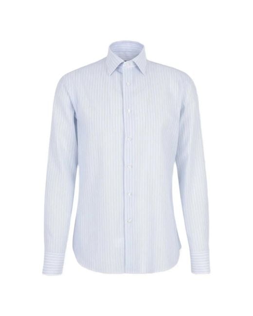 Canali White Striped Shirt for men