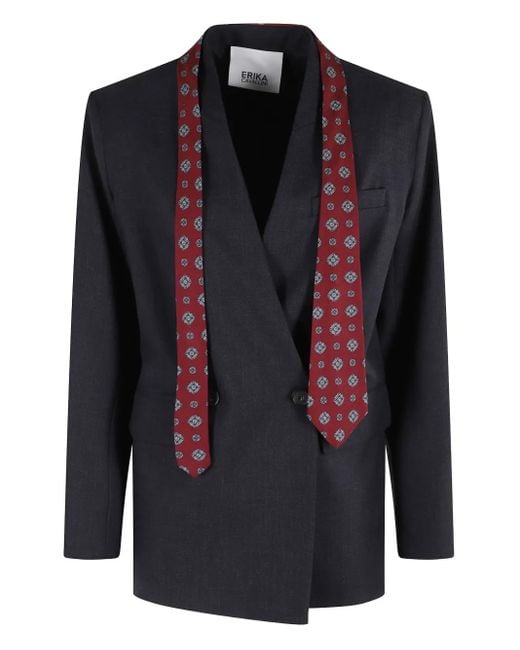 Erika Cavallini Semi Couture Black Doppelreihiges Sakko