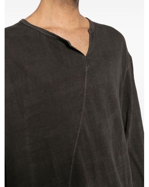T-shirt con scollo a V di Yohji Yamamoto in Black da Uomo