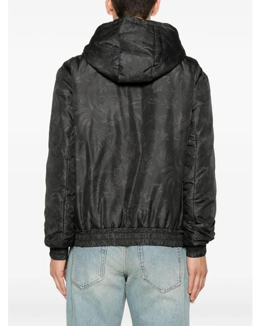 Etro Black Paisley-Print Hooded Jacket for men