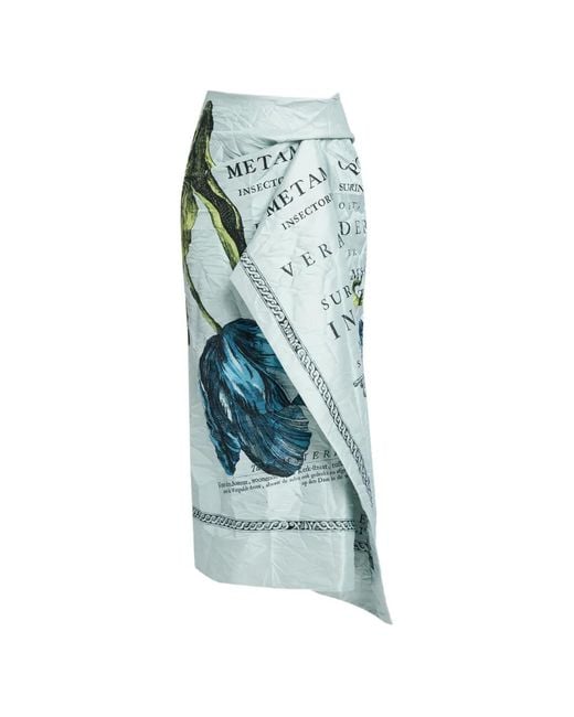 Erdem Blue Floral Midi Skirt