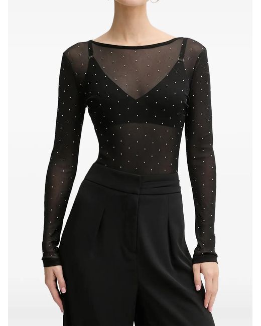 Never Fully Dressed Black Embellished Long-Sleeved Top
