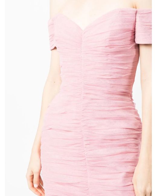 Anouki Off-Shoulder Midi-Jurk in het Pink