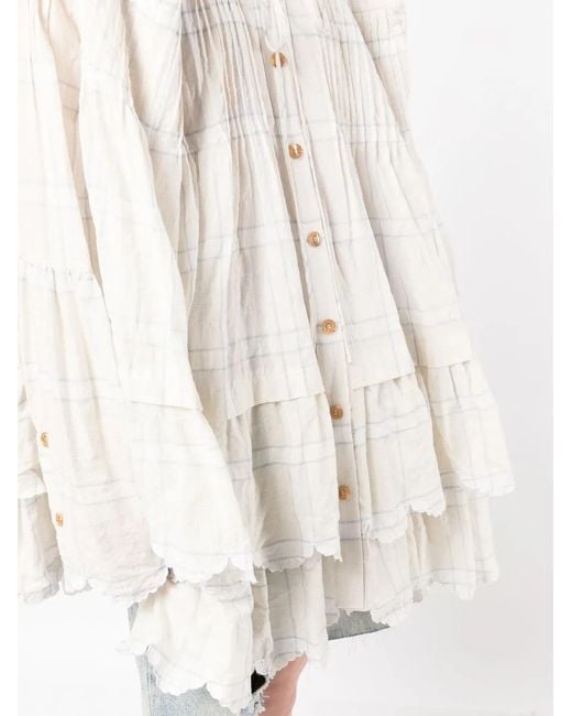 Natasha Zinko チェック シャツドレス White