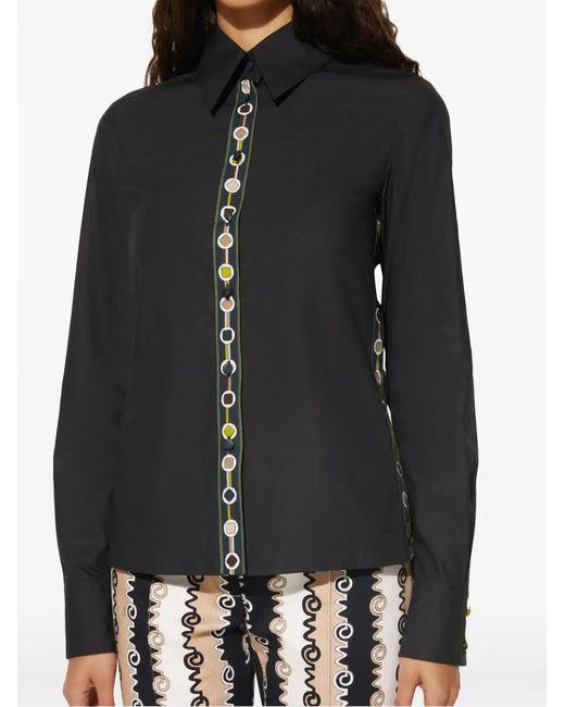 Emilio Pucci Black Vivara-Print Cotton Shirt