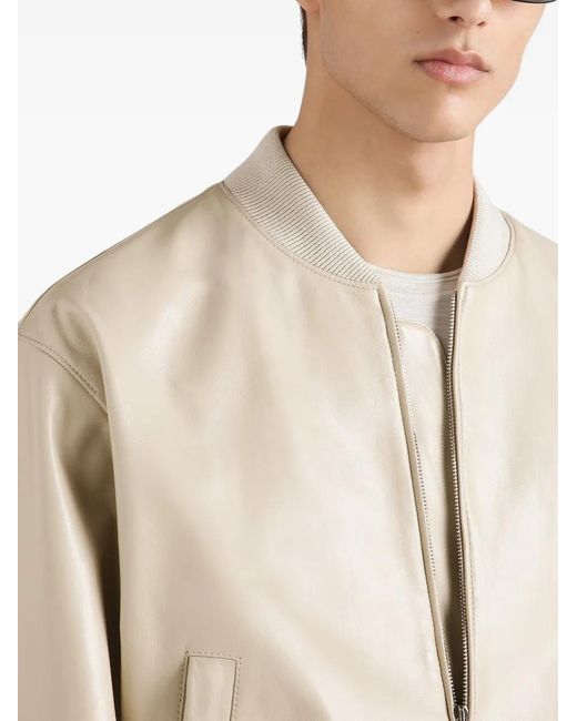 Dolce & Gabbana Natural Nappa Bomber Jacket for men