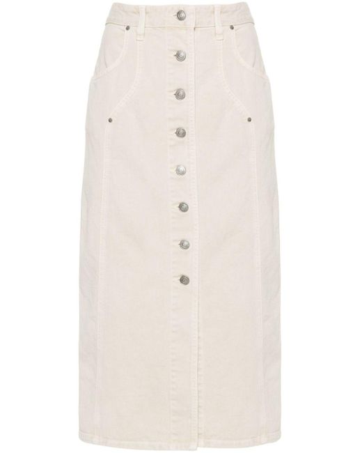 Isabel Marant Natural Vandy High-waist Midi Skirt