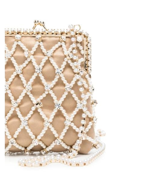 Rosantica White Crystal-Embellished Shoulder Bag