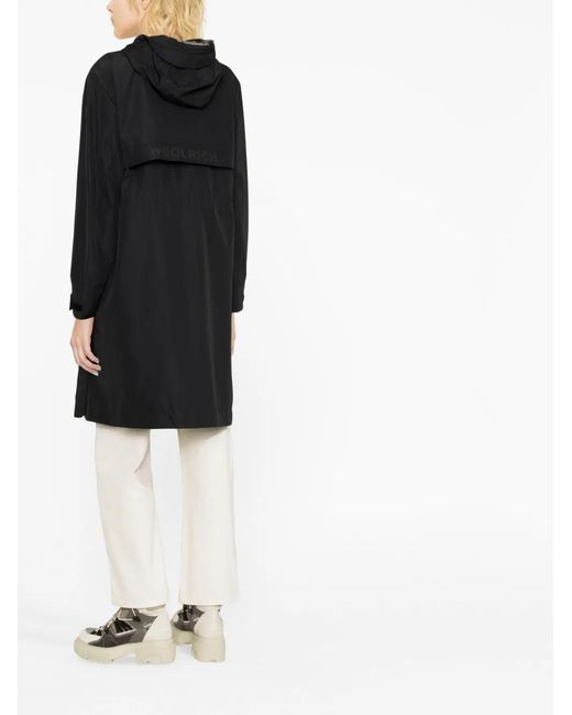 Woolrich Black Hooded Gore-Tex Parka Coat