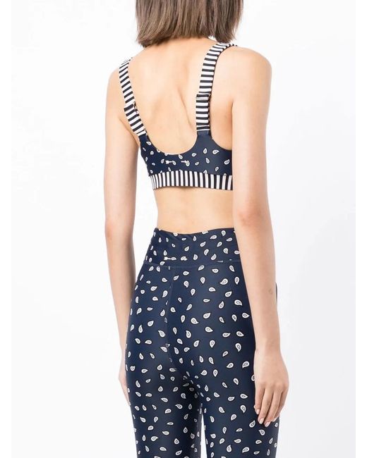 The Upside Blue Nina Paisley-Print Sports Bra
