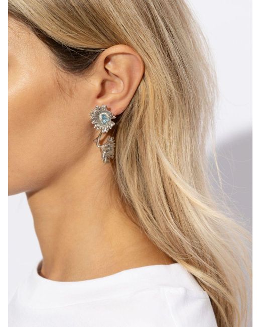 Marni White Daisy Crystal-embellishment Earrings
