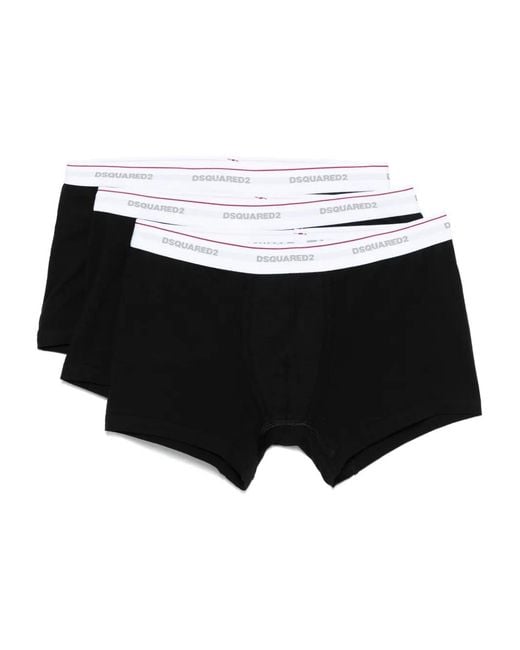 DSquared² Black Logo-Waistband Boxers (Pack Of Three) for men