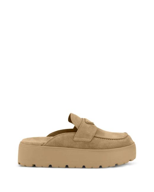Prada White Mules Mit Triangel-Logo