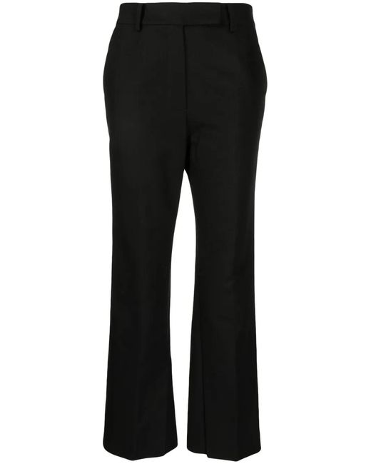 GOODIOUS Black Straight-Leg Tailored Trousers