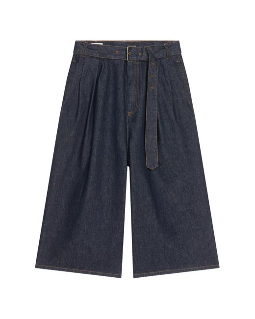 Dries Van Noten Blue Belted Denim Shorts for men