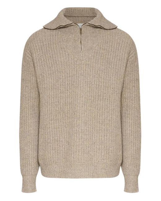 メンズ Maison Margiela ハーフジップ セーター Natural