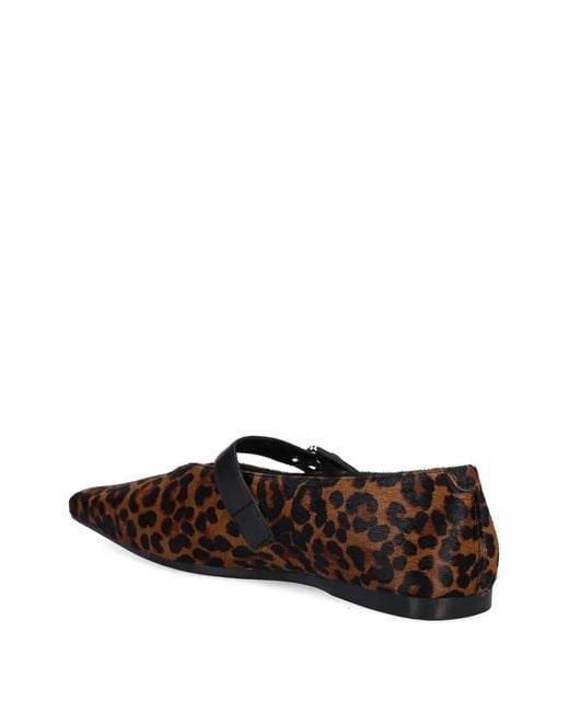 Vagabond Brown Wioletta Leopard-Print Buckled Ballet Flats