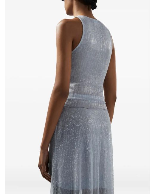 ◆GCDS◆ ROUCHES KNIT TANK TOP DKPAA21030SI Gcds Rouches Tank Top in Gray | Lyst