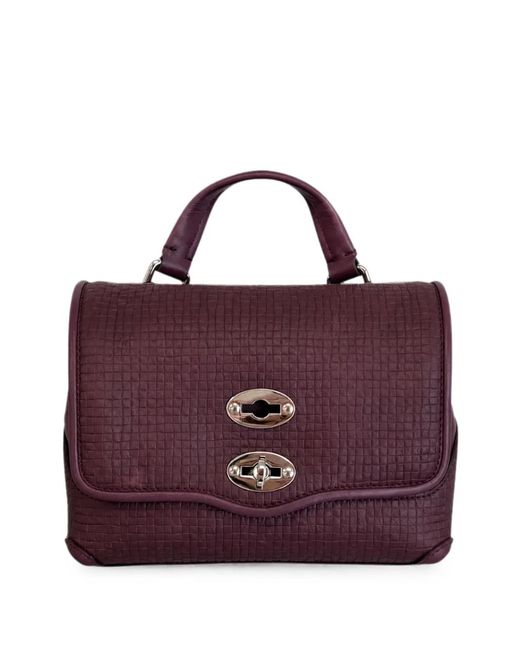 Zanellato Purple Baby Postina Textured-Leather Tote Bag