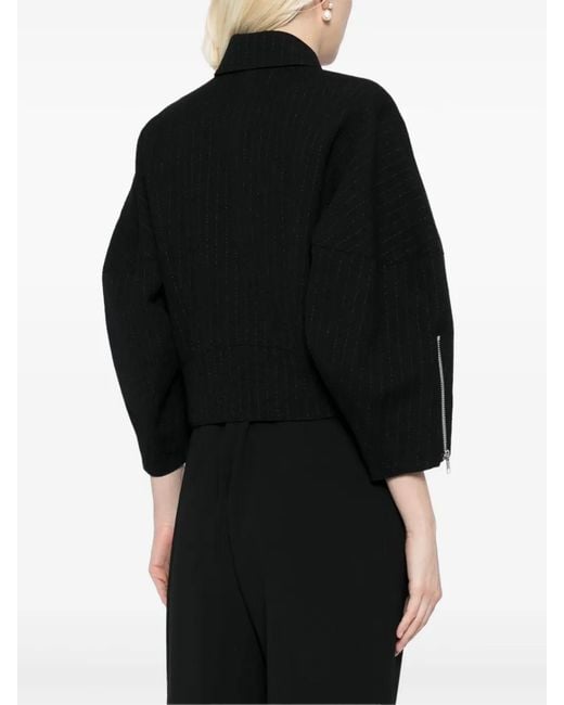 Y's Yohji Yamamoto Black Striped Zip-Up Jacket