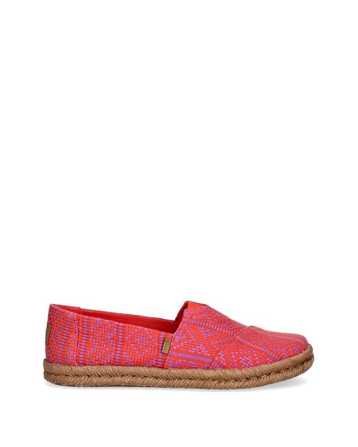 TOMS Red Braided Trim Flat Espadrilles