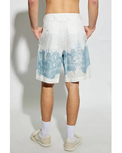 Givenchy Blue Graphic-Print Shorts for men