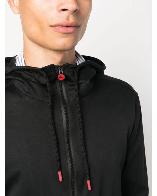 Kiton Black Logo-Charm Hooded Jacket for men