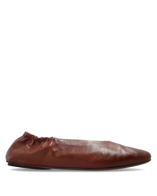 Marsèll Brown Strascico Ruffled Ballet Flats