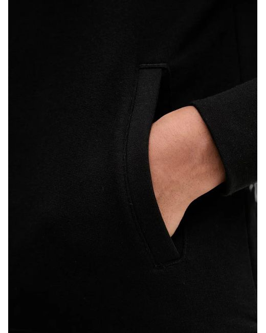 Guess Black Pull Zippé À Logo Imprimé for men