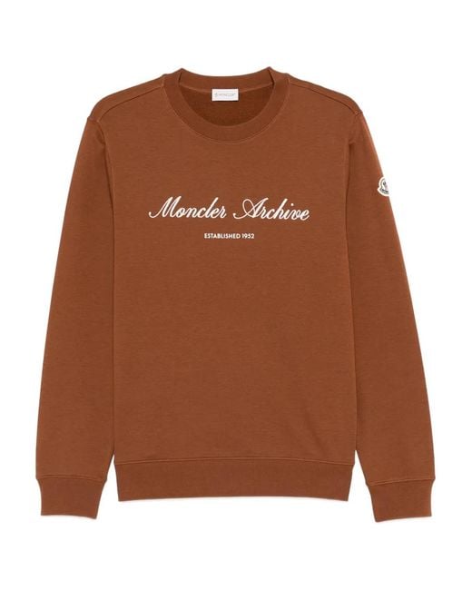 Pull À Patch Logo Moncler pour homme en coloris Brown