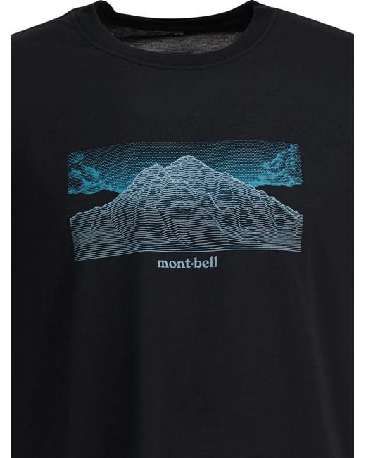 Montbell Black Graphic Print T-Shirt for men
