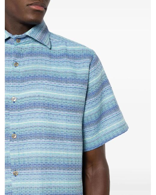 Amir Slama Blue Logo-Engraved Jacquard Shirt for men