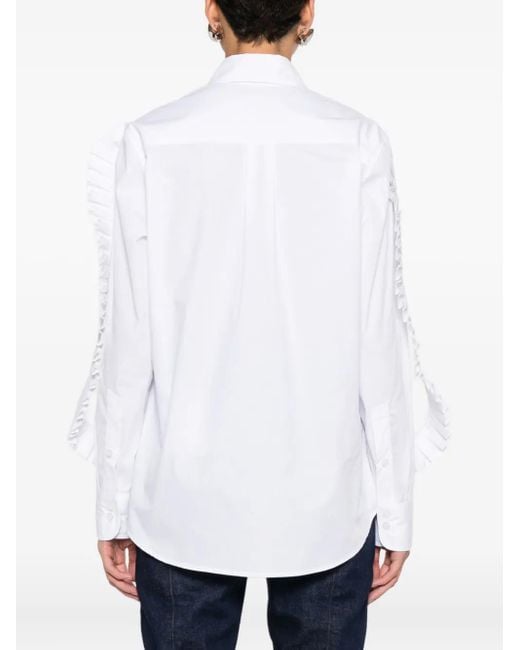 Coperni White Pleated-Sleeve Shirt