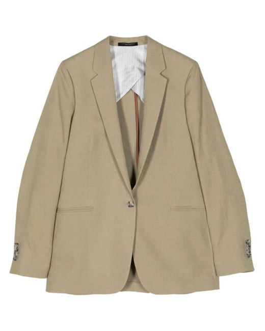 Paul Smith Natural Single-breasted Linen Blazer