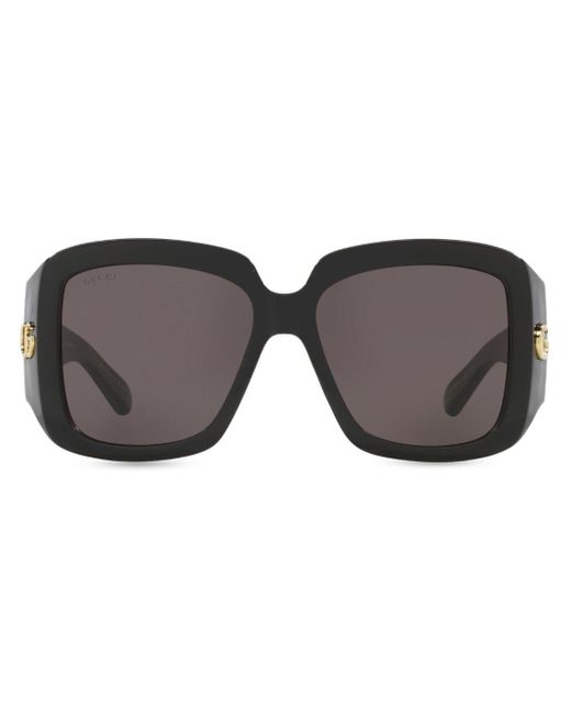 Gucci Black Sonnenbrille mit eckigem Gestell