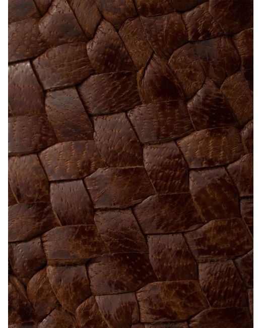 Prada Brown Leather Crisscross Slides