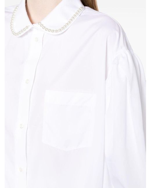 Simone Rocha White Pearl-embellished Cotton Shirt