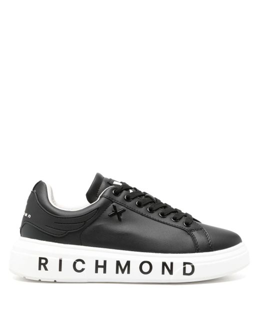 John Richmond Black Logo-Print Sneakers for men