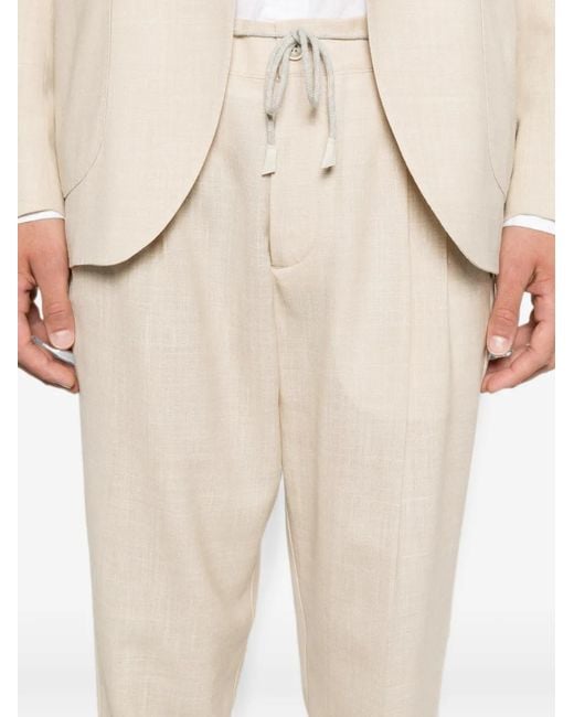 Eleventy Natural Drawstring-Waist Suit for men