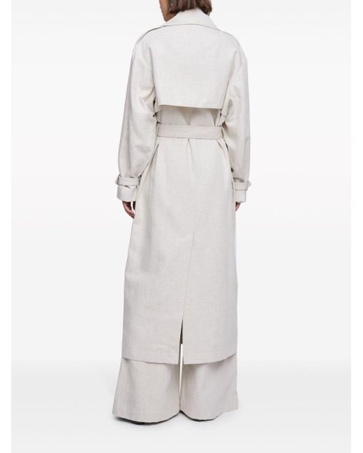 Anna Quan White Wesley Belted Trench Coat