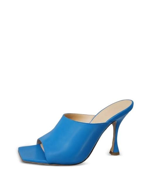 Magda Butrym Blue Square-Toe Leather Sandals
