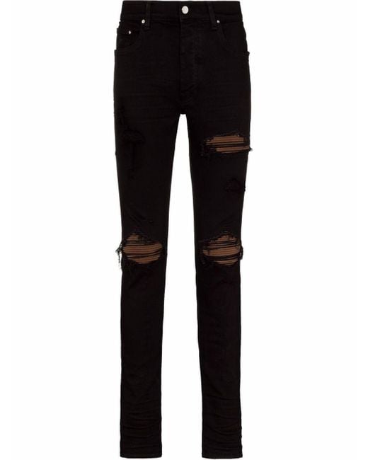 Amiri Mx1 Ultra Suede-patches Skinny Jeans in Black for Men | Lyst UK