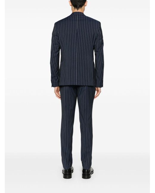 Manuel Ritz Blue Pinstriped Double-breasted Suit for men