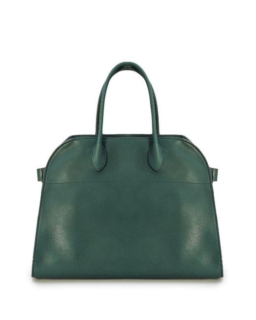 The Row Green Soft Margaux 15 Leather Tote Bag