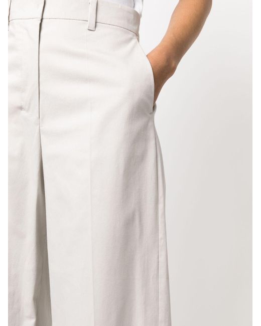 Max Mara White Cropped Tailored Trousers