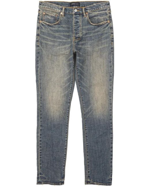 Purple Brand Blue Washed Straight-Leg Jeans for men